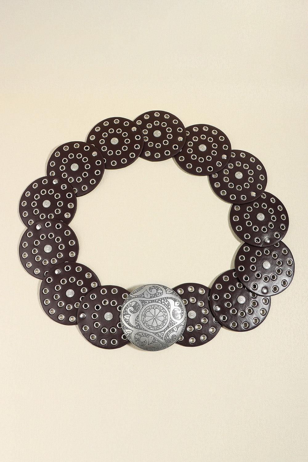 Vintage PU Leather Wide Belt for Women | Black & Silver