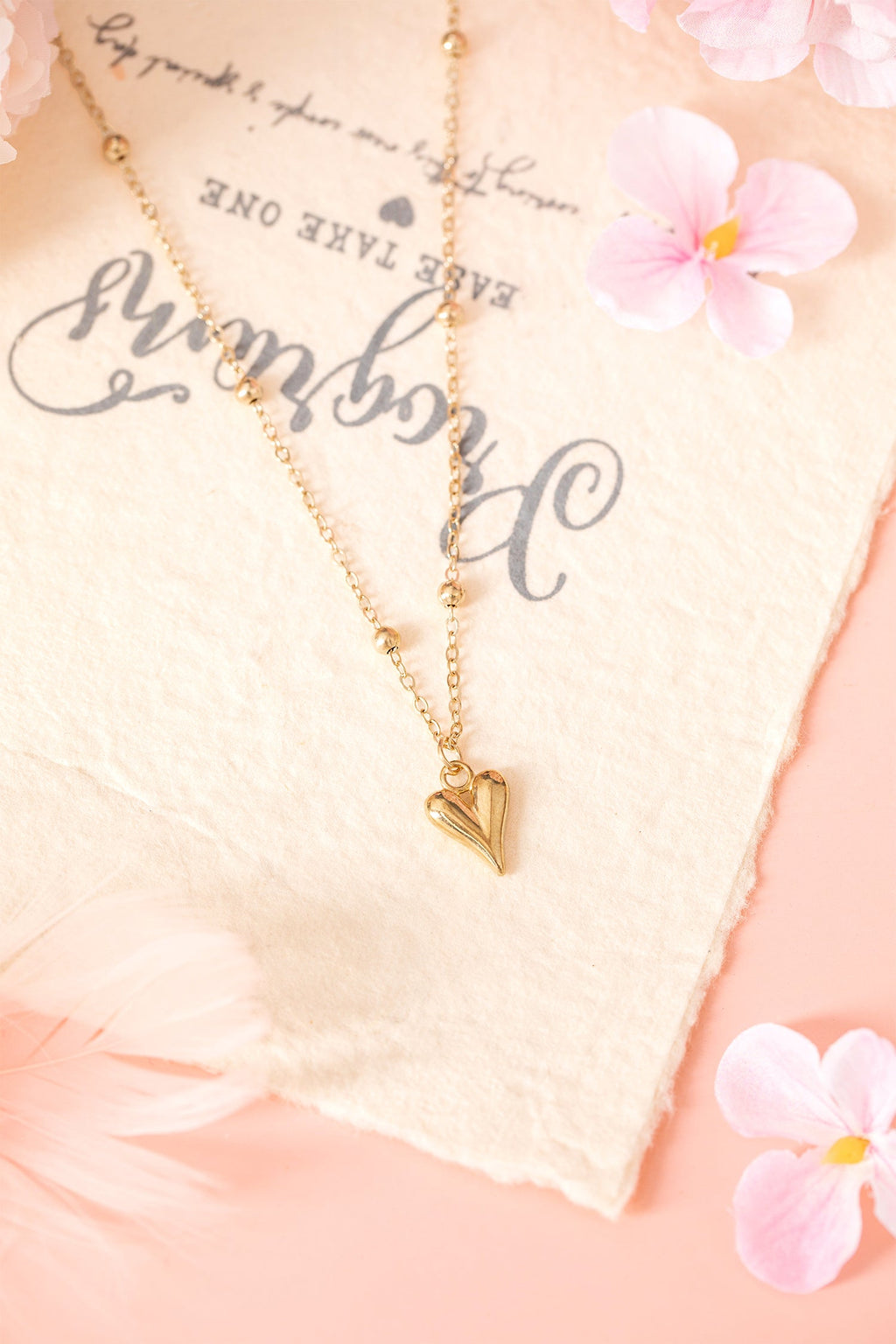 Inaya alloy Puffed Heart Necklace