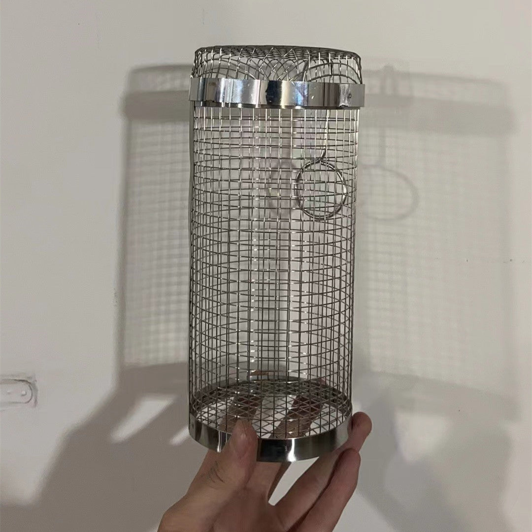 Rolling Grilling Basket Stainless Steel BBQ Cylinder for Veggies