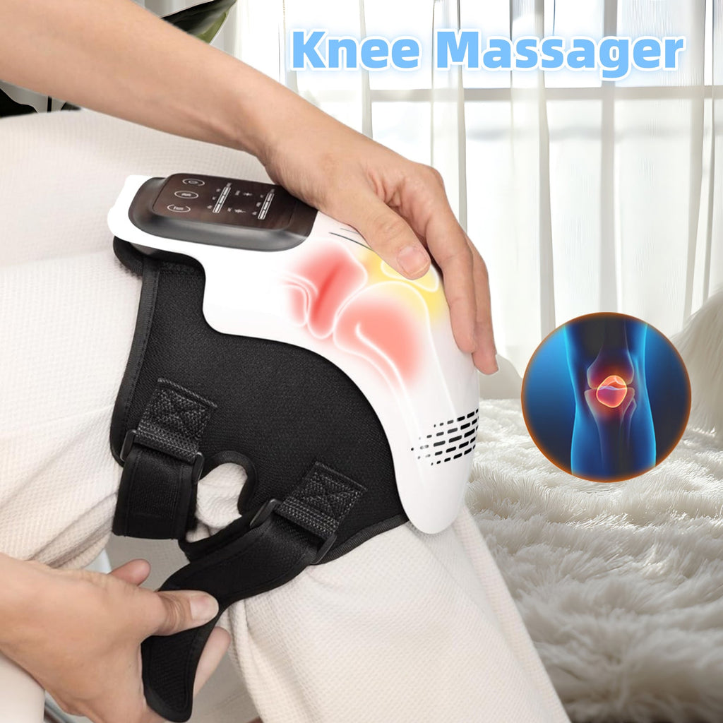Intelligent electric knee massager with heating and vibration features for pain relief