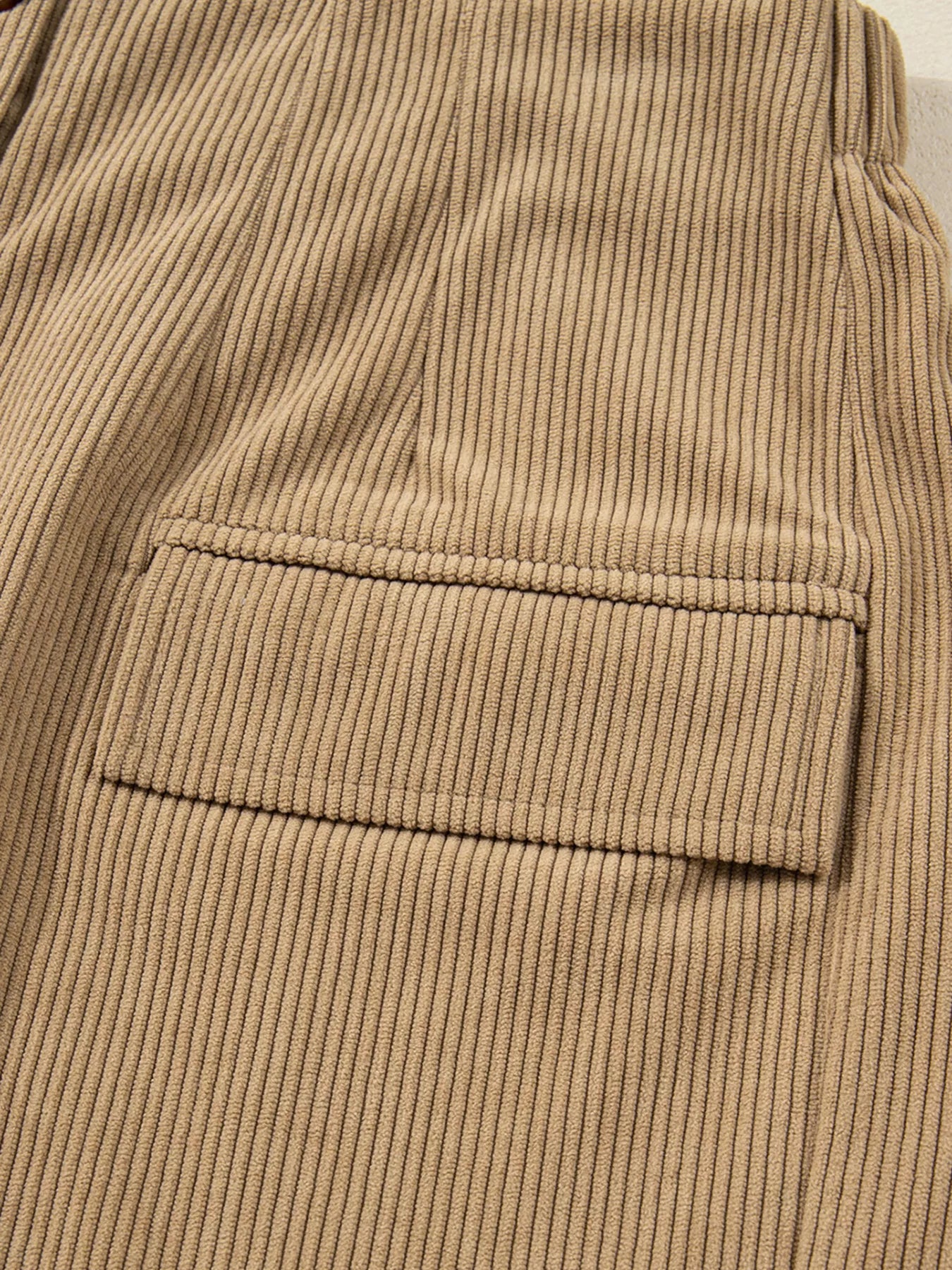 Women's Button-Front Corduroy Mini Skirt in Tan - Image 7