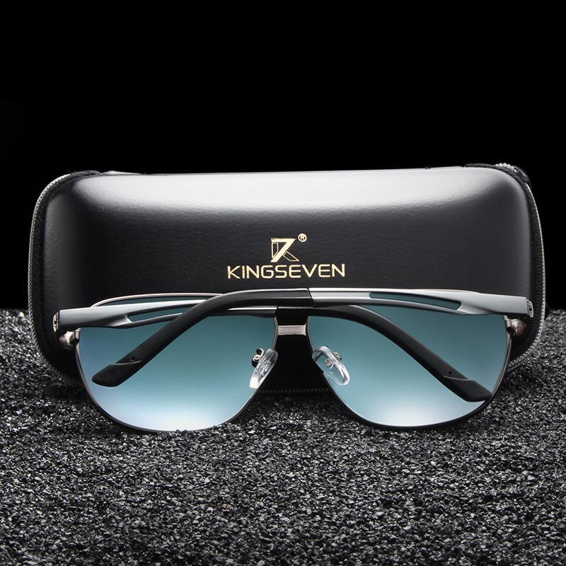 Luxury men's square polarized sunglasses with classic aluminum frames