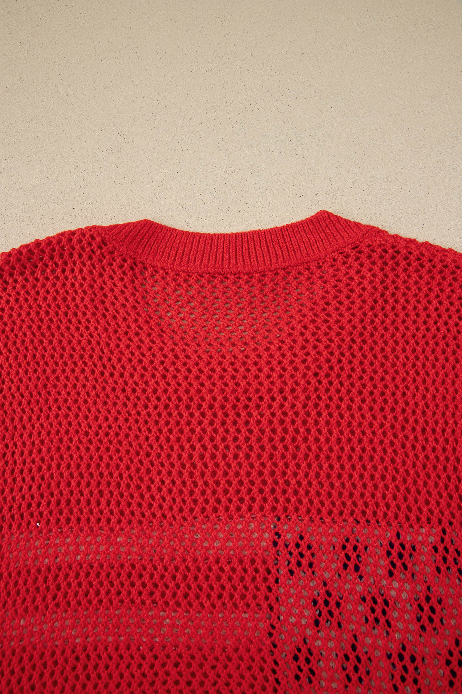 USA Flag Crochet Short Sleeve Sweater Top