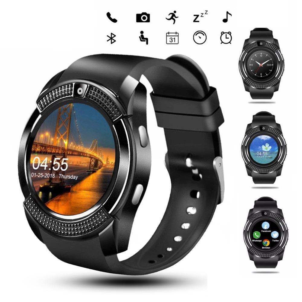 Men's sports smartwatch with camera and rounded dial