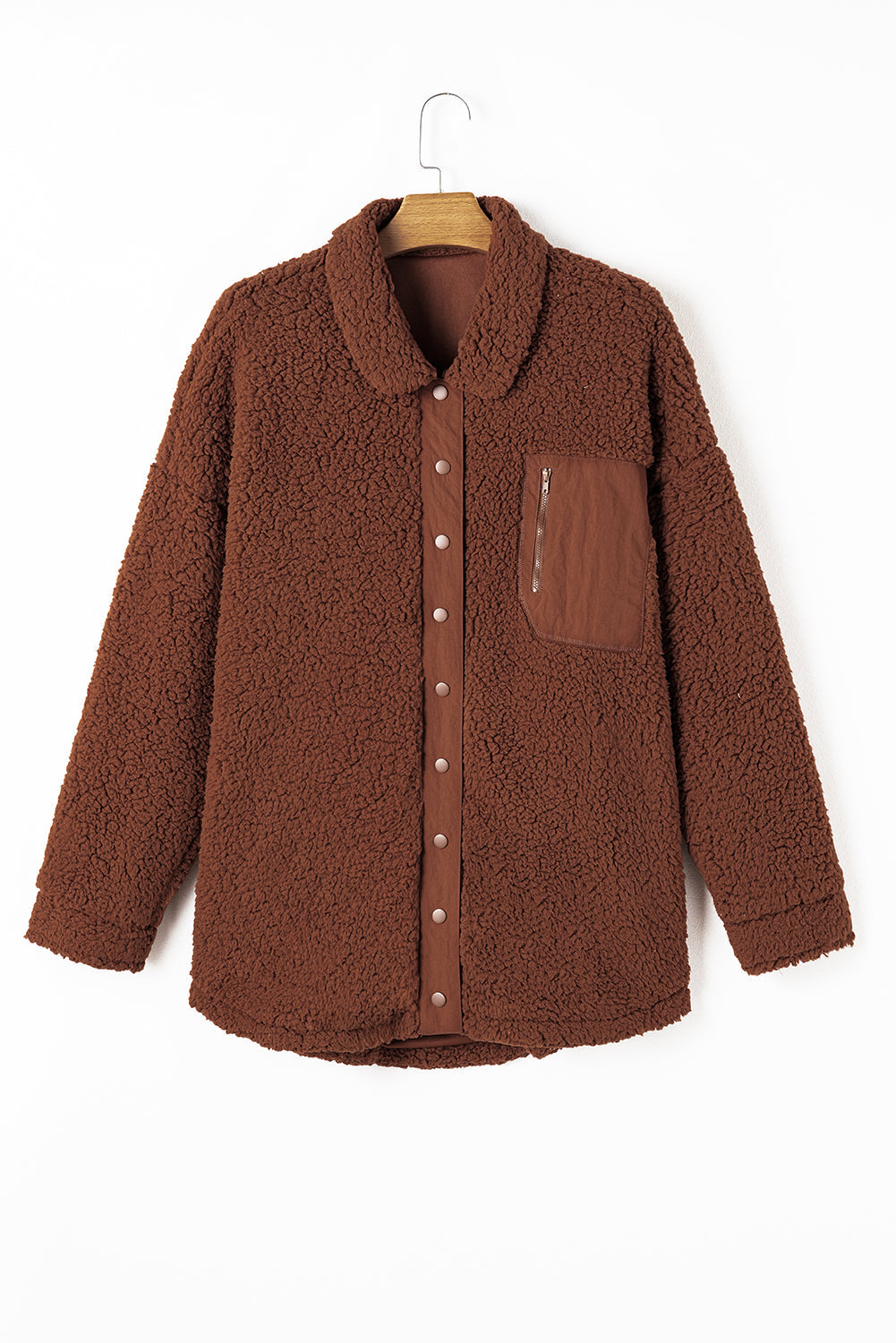 Adora Red Clay Faux Shearling Teddy Bear Jacket