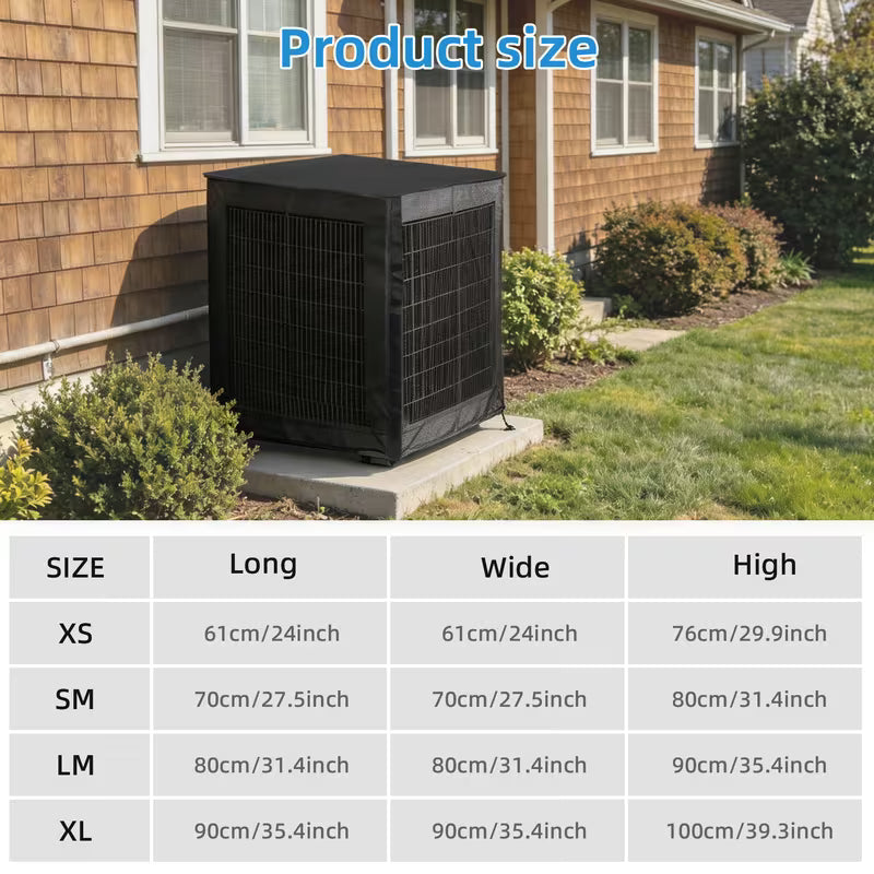 2-Piece Outdoor Air Conditioner Unit Top Dust Cover with Sticky Paste