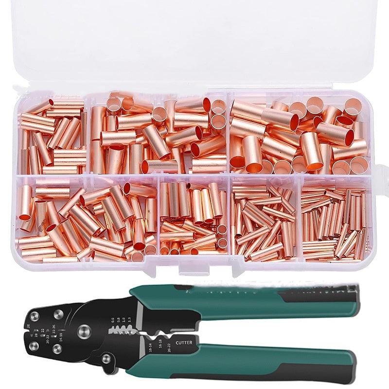 250pcs Copper Fittings Boxed Straight Red Copper Pipes