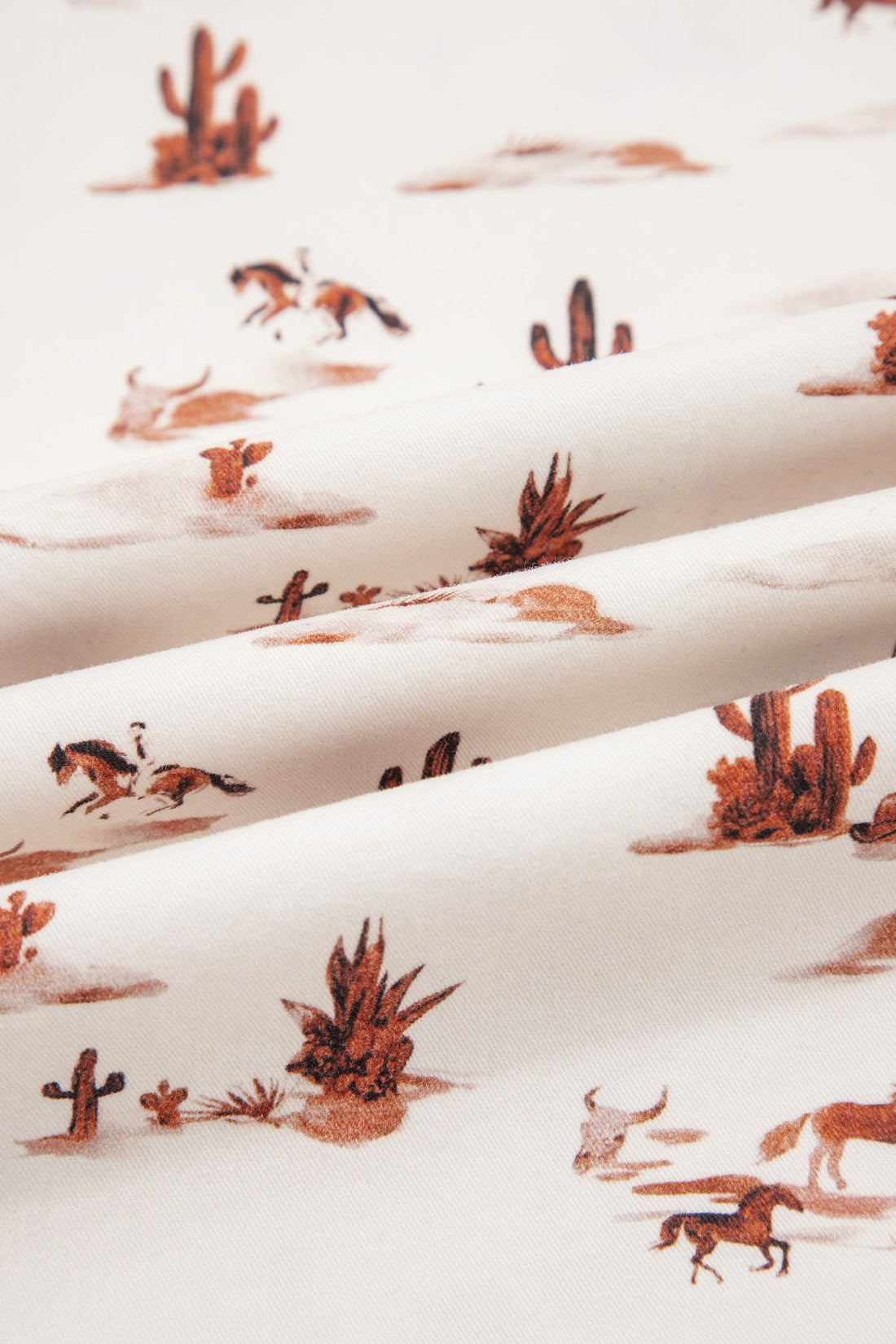 Western Cactus Print Cotton Dungaree Jumpsuit in White - Image 5