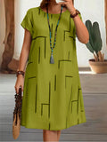 Plus Size Round Neck Short Sleeve Dress