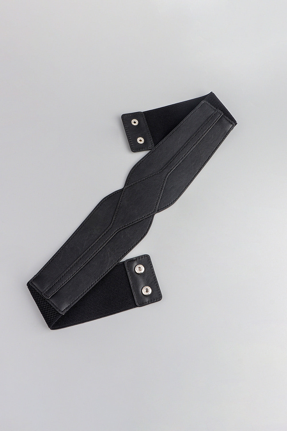 Wide Elastic PU Belt Adjustable Fashion Waist Accessory