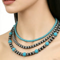 Navajo-style Turquoise Necklace For Women