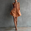 Women's Strapless Tube Mini Dress with Smocked Elastic Waist - Image 6