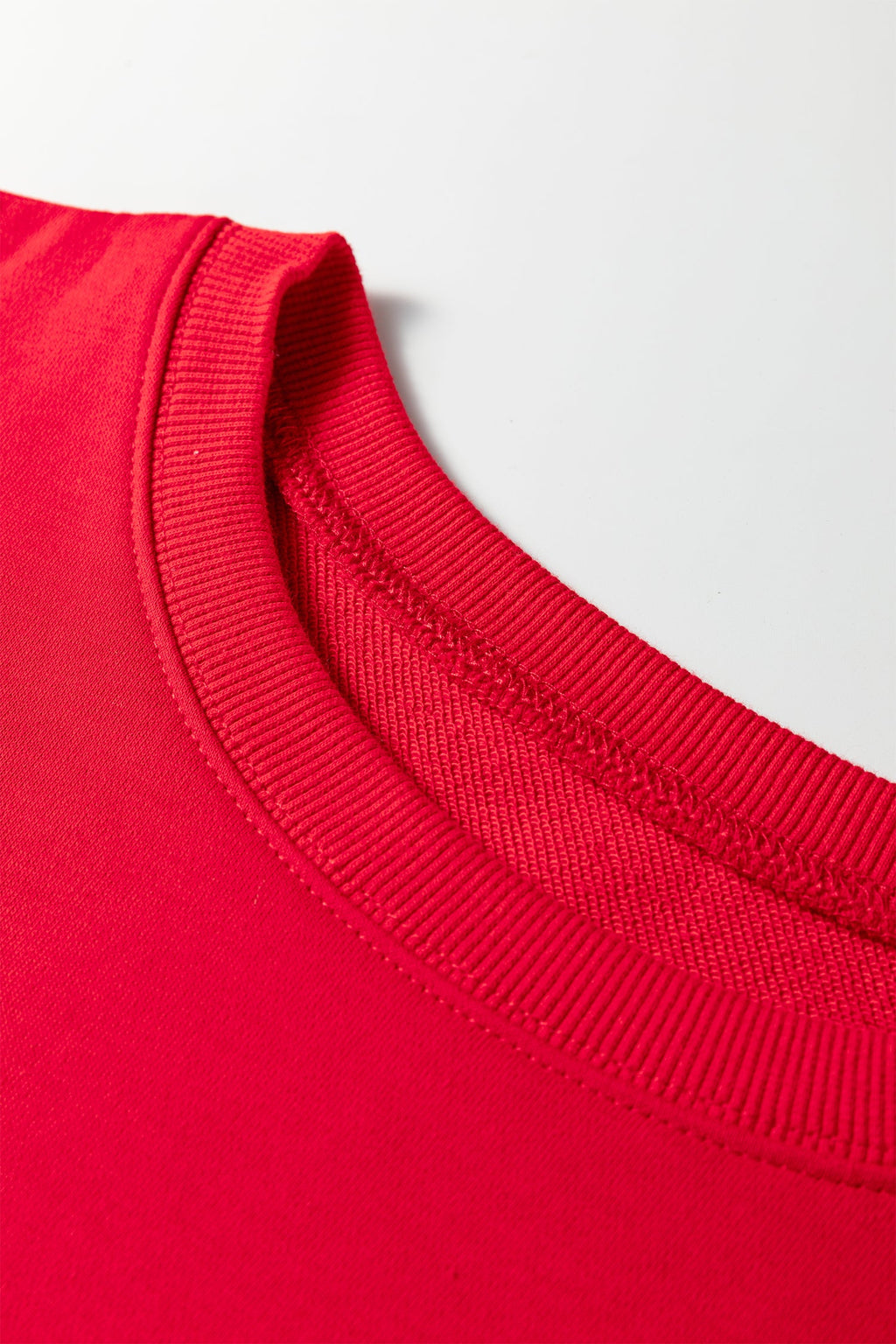 Fiery Red Floral Bow Patchwork Baggy Sweatshirt with Exposed Seams