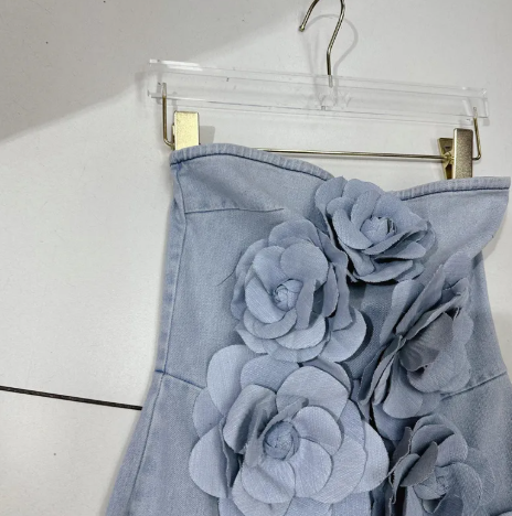 Three-dimensional Flowers Tube Top Jumpsuit