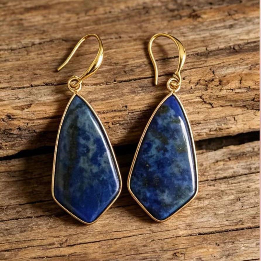 Natural Stone Drop With Edging Irregular-shaped Stone Earrings
