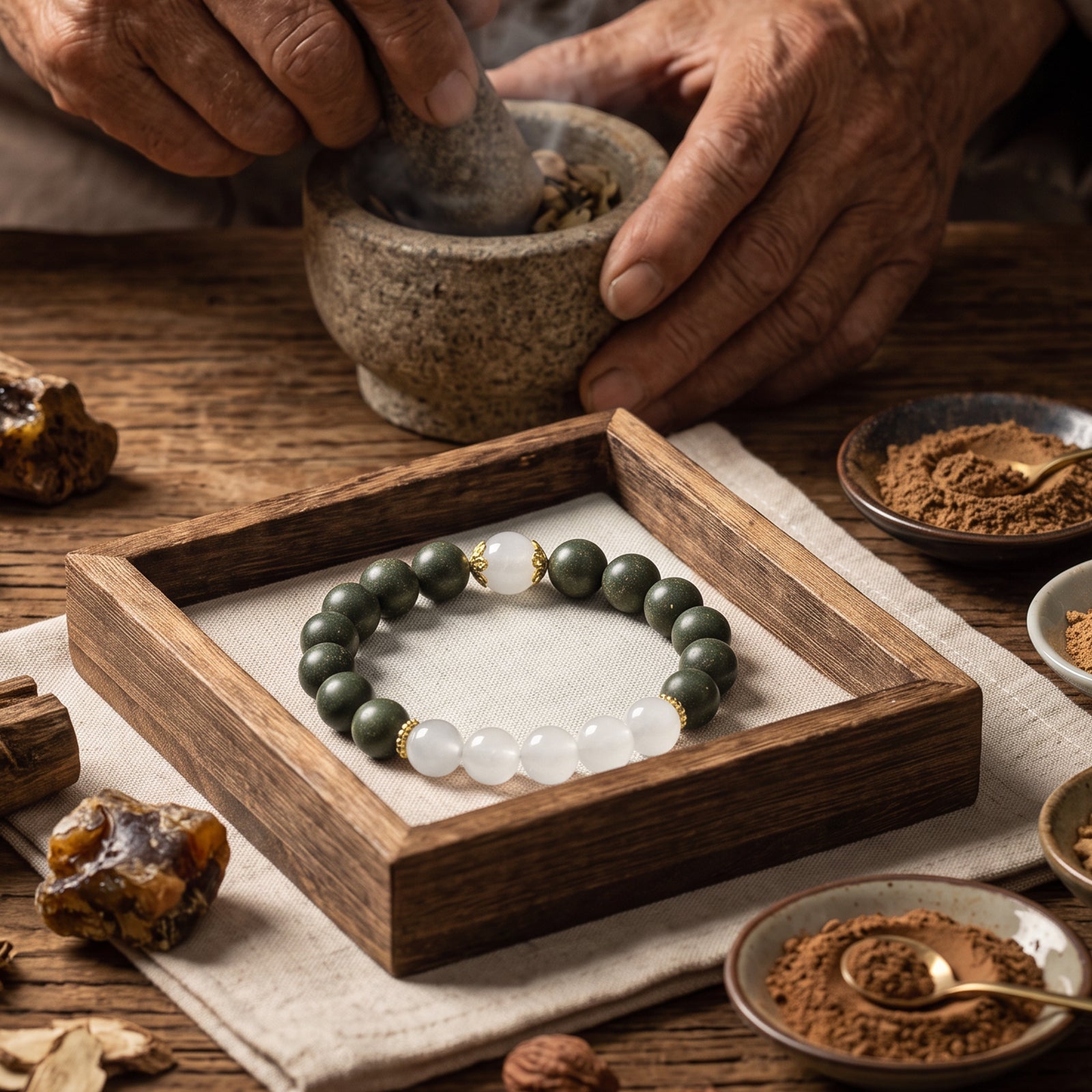 Versatile And Minimalist Chinese Herbal Bracelet