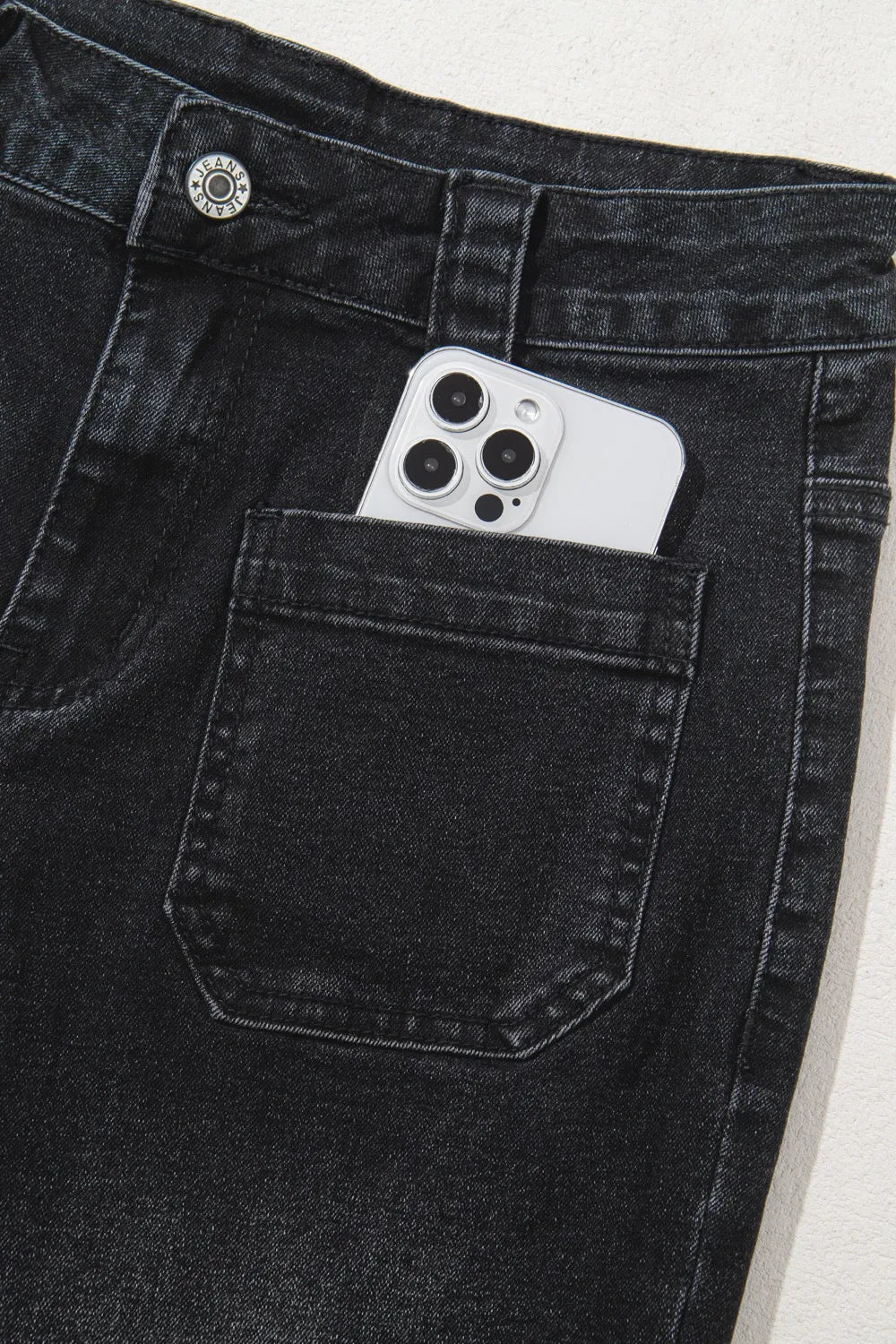 Wide Leg Pocketed High Waist Jeans