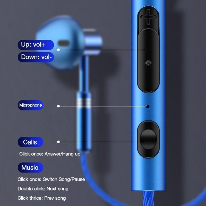 EARDECO 9D Stereo Wired Earphones with Mic and Volume Control
