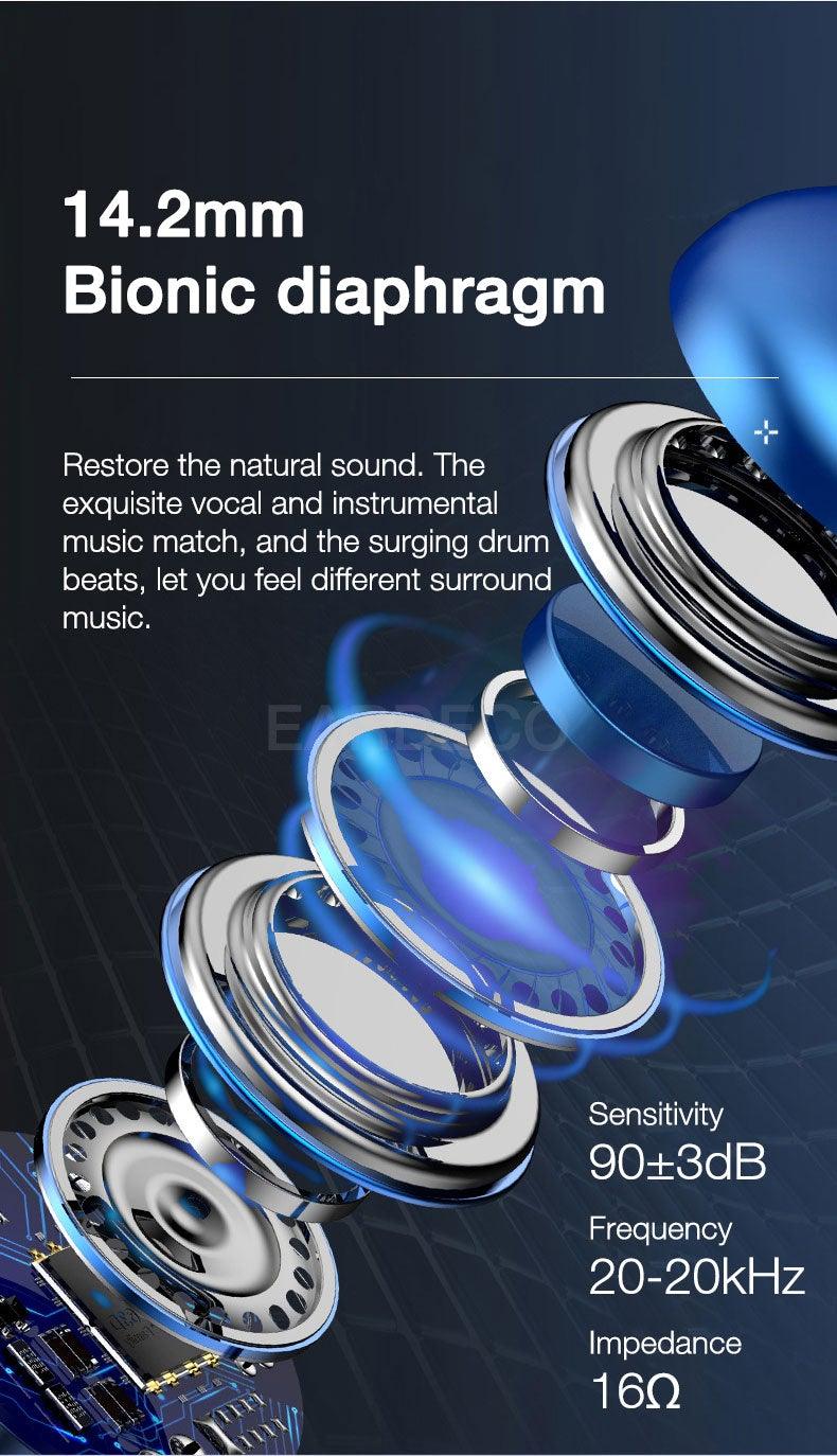 EARDECO 9D Stereo Wired Earphones with Mic and Volume Control