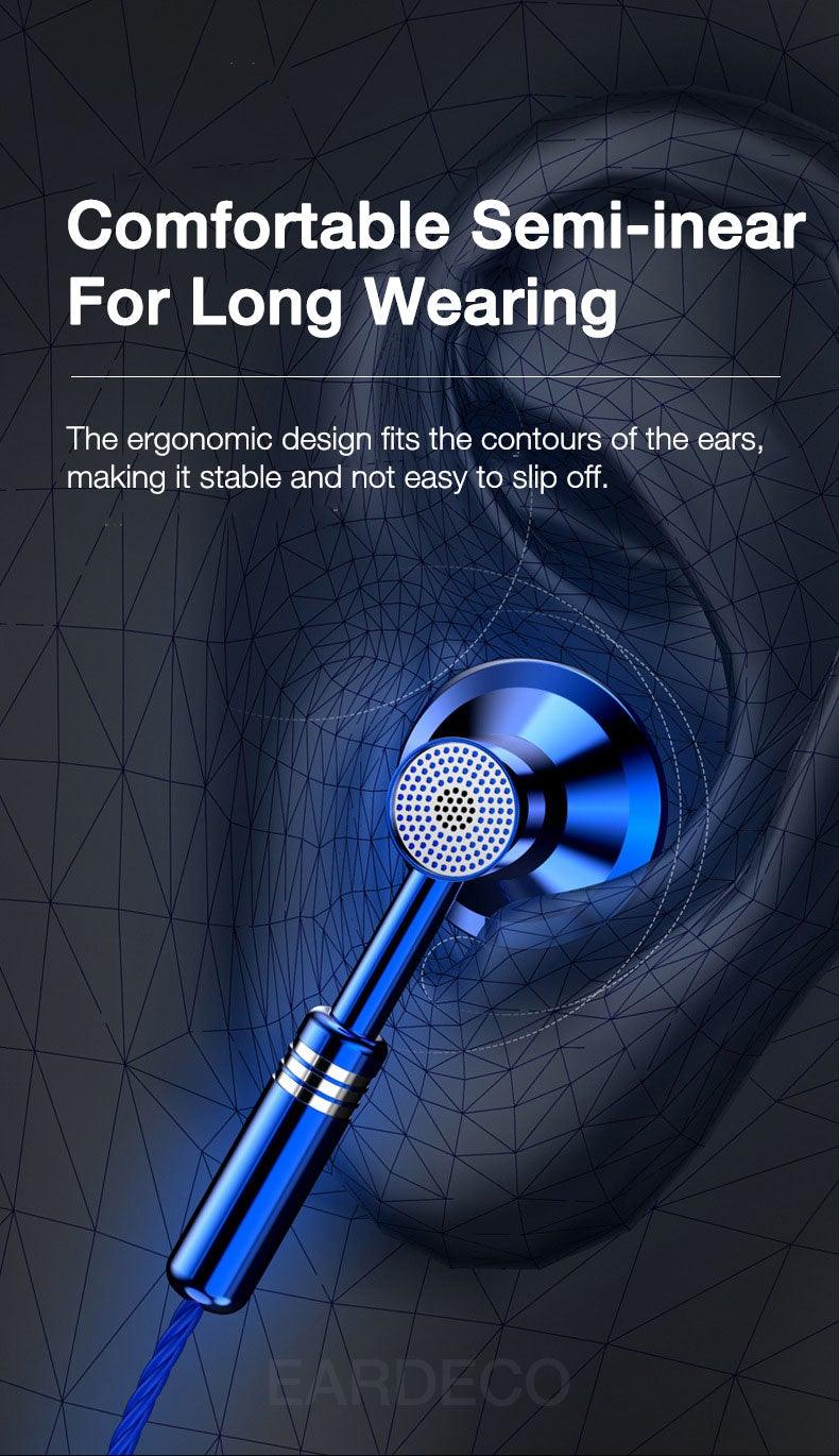 EARDECO 9D Stereo Wired Earphones with Mic and Volume Control