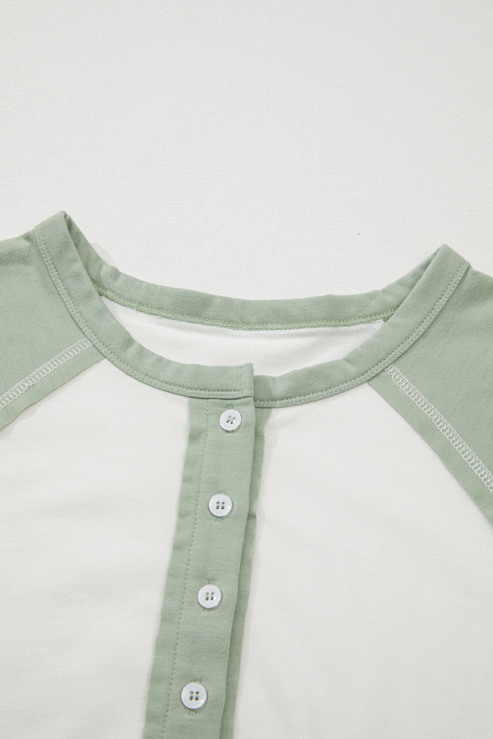 Aqua Colorblock Raglan Half-Button High-Low T-Shirt