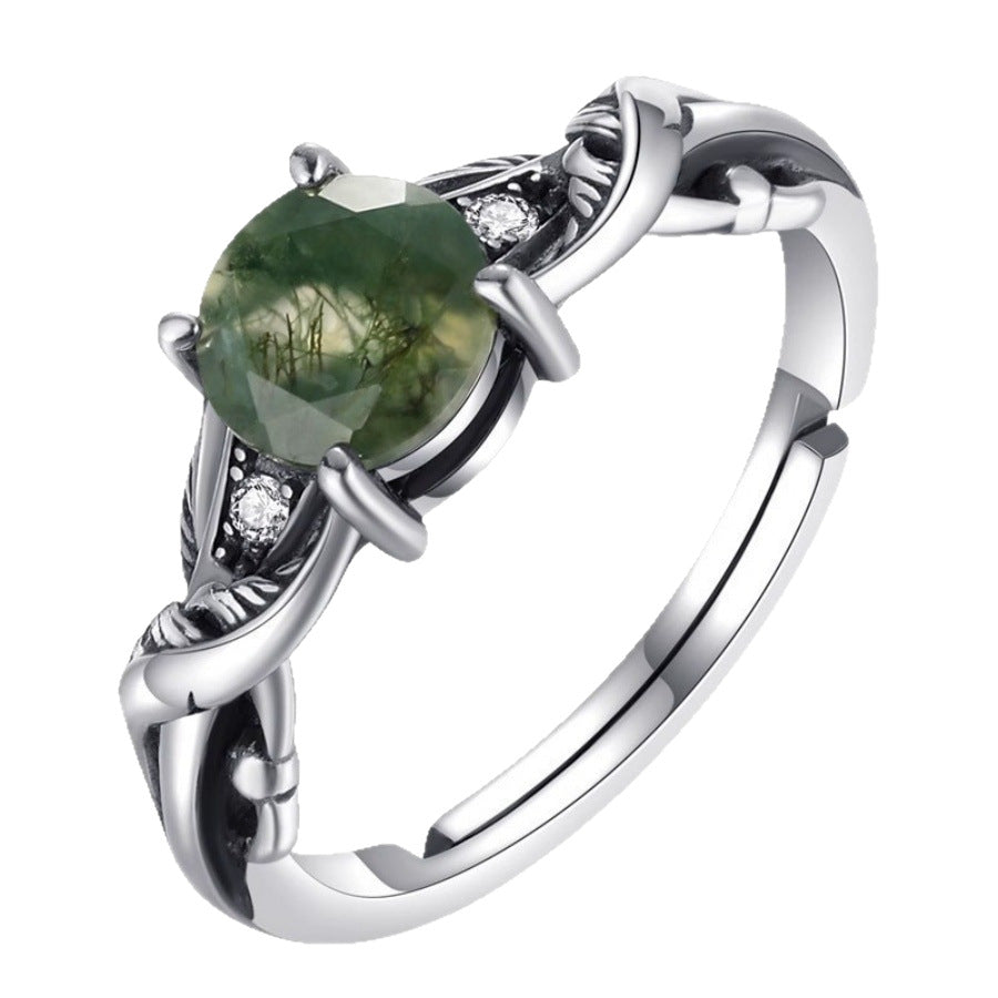 Niche Design Aquamarine Agate Ring For Women