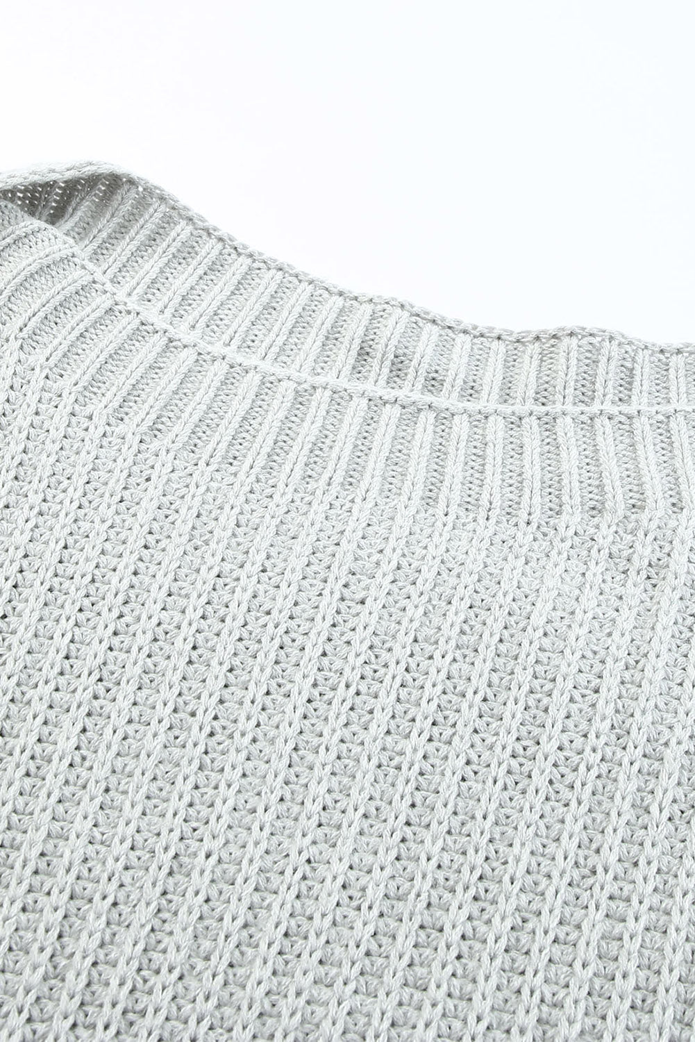 Solid Buttoned Drop Shoulder Sweater
