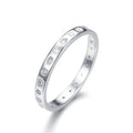 Hollow Dot Zircon Sterling Silver Ring