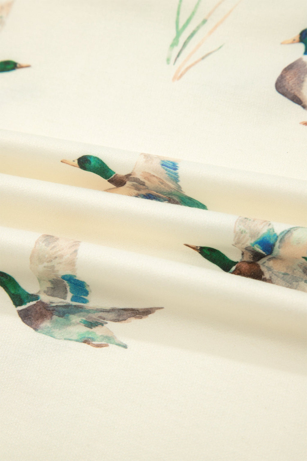 Mallard Duck Print Short Sleeve & Short Set Contrast Trim