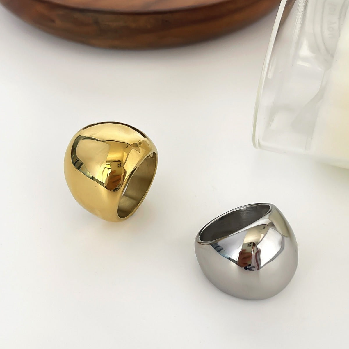Cool-style Titanium Steel Ring With A High-quality Large Polished Surface