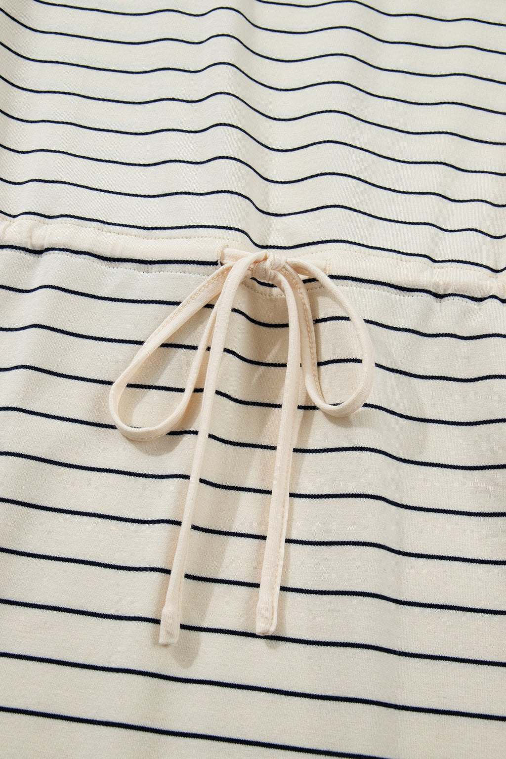 Stripe Drawstring Tunic Tank Mini Dress w/ Pockets