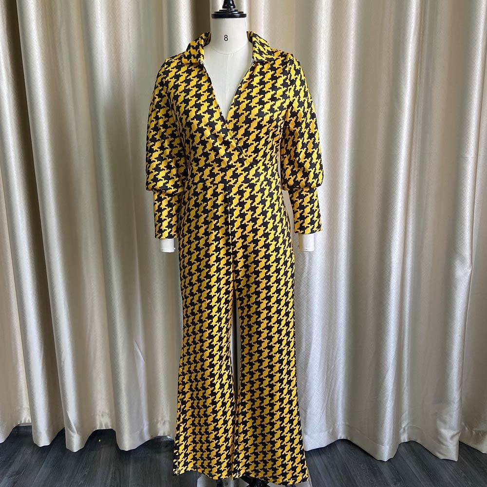 Modern V-Neck Straight High Waist Jumpsuit for Party & Events