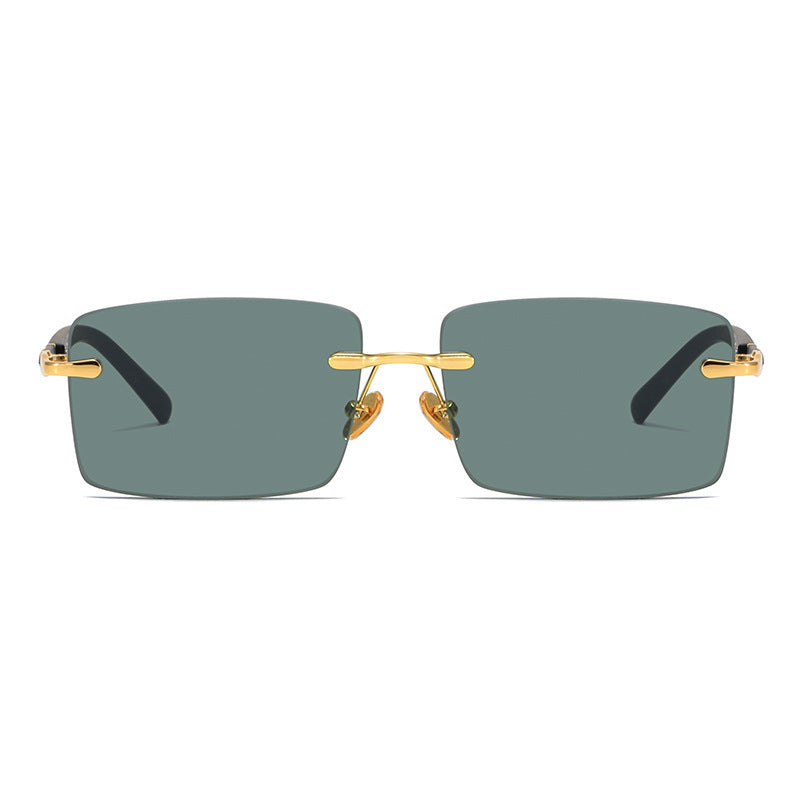 Rimless Crystal Sunglasses Lightweight Minimalist Trendy Shades