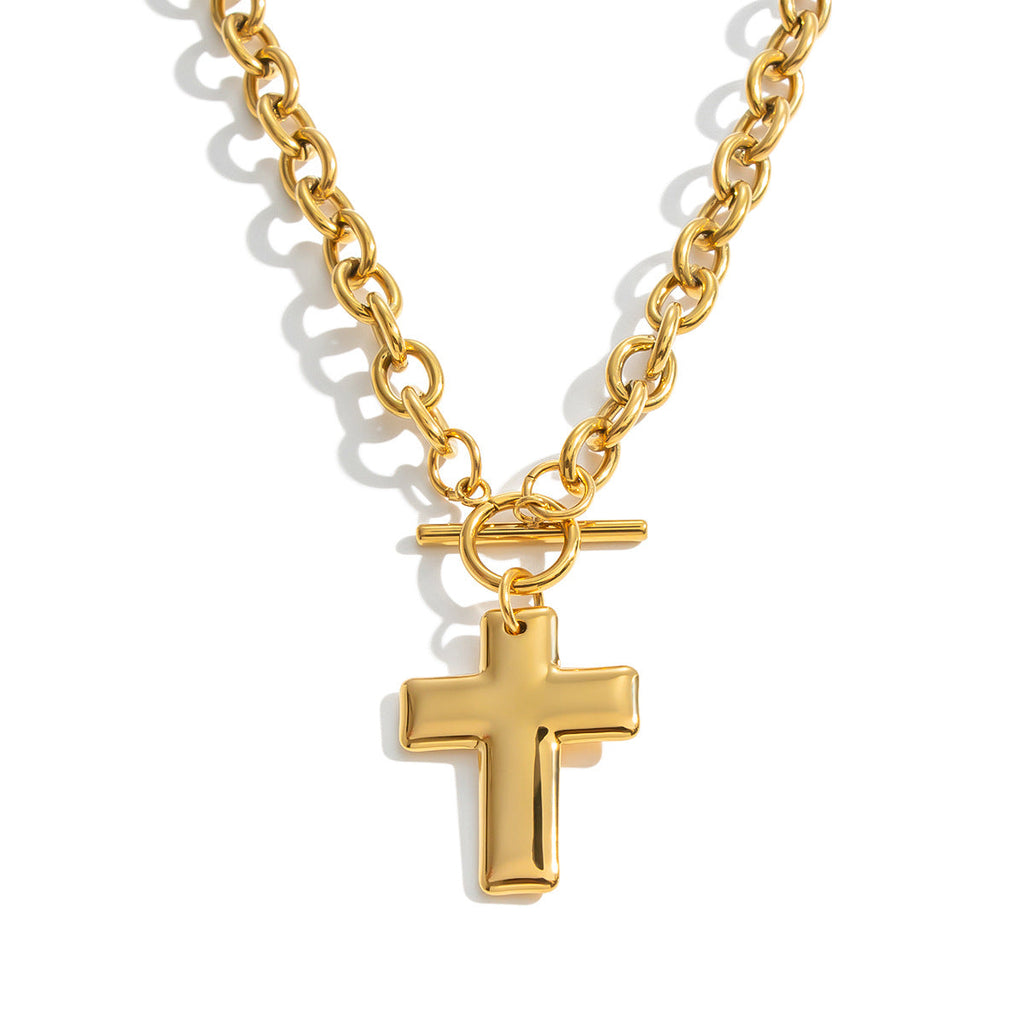 Cross Titanium Steel Pendant Necklace For Women