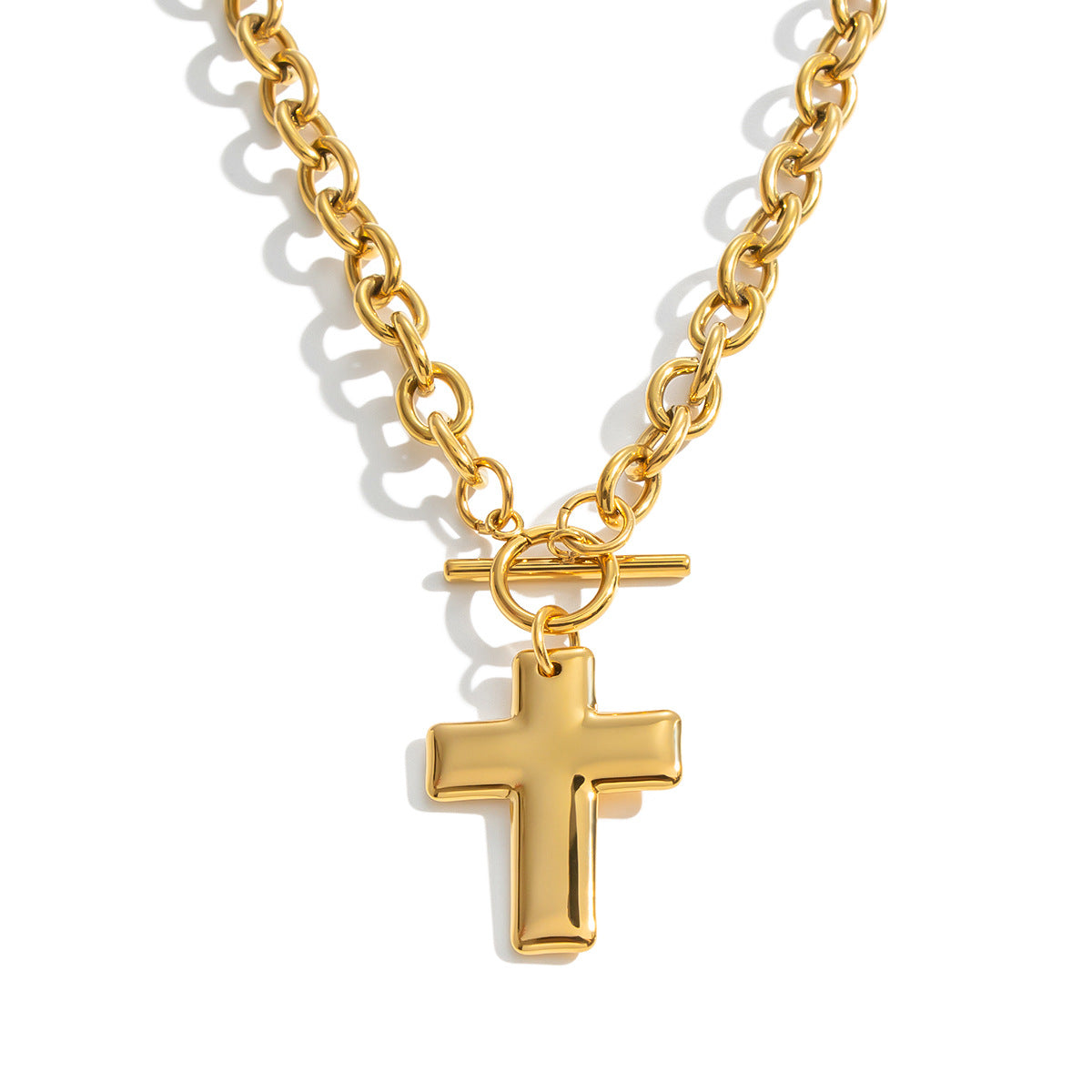 Cross Titanium Steel Pendant Necklace For Women