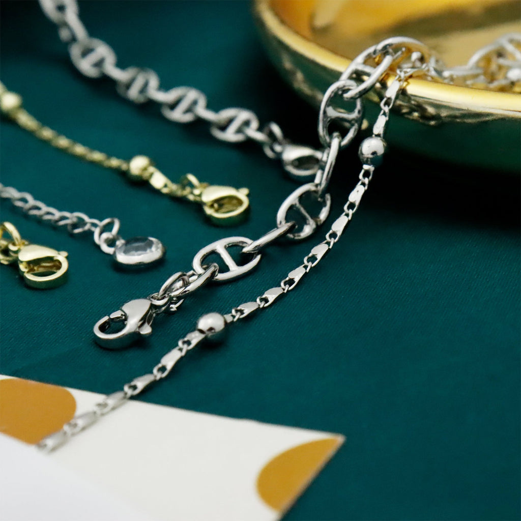 Double-circle Anklet Simple Fashion Cuban Link Chain Layered