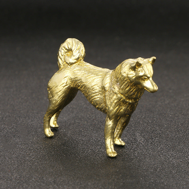 Old Solid Copper Zodiac Dog Pure Copper Ornaments