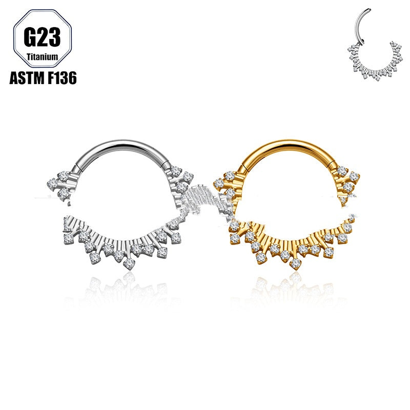 European And American G23 Titanium Alloy Earrings With Zircon Inlays