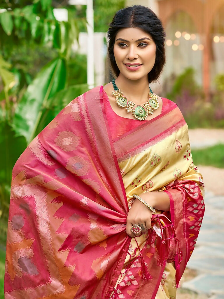 Shree Shyam Fashion Cream Soft Silk Saree