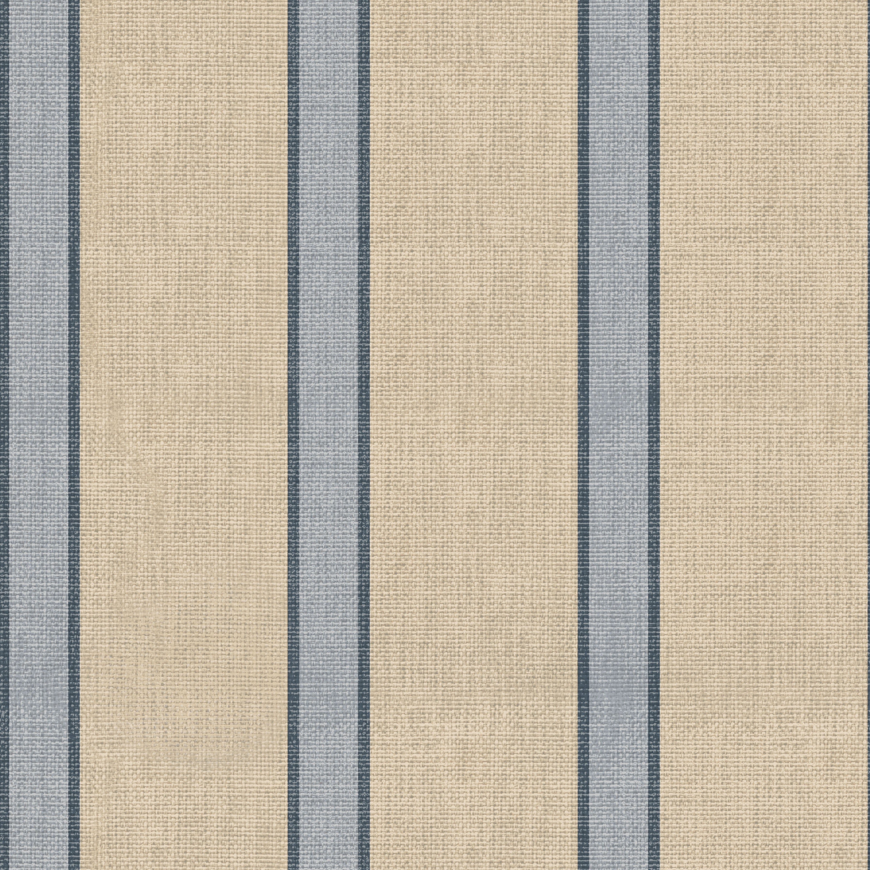 Lincoln Striped Wallpaper in Beige and Blue Coastal Style