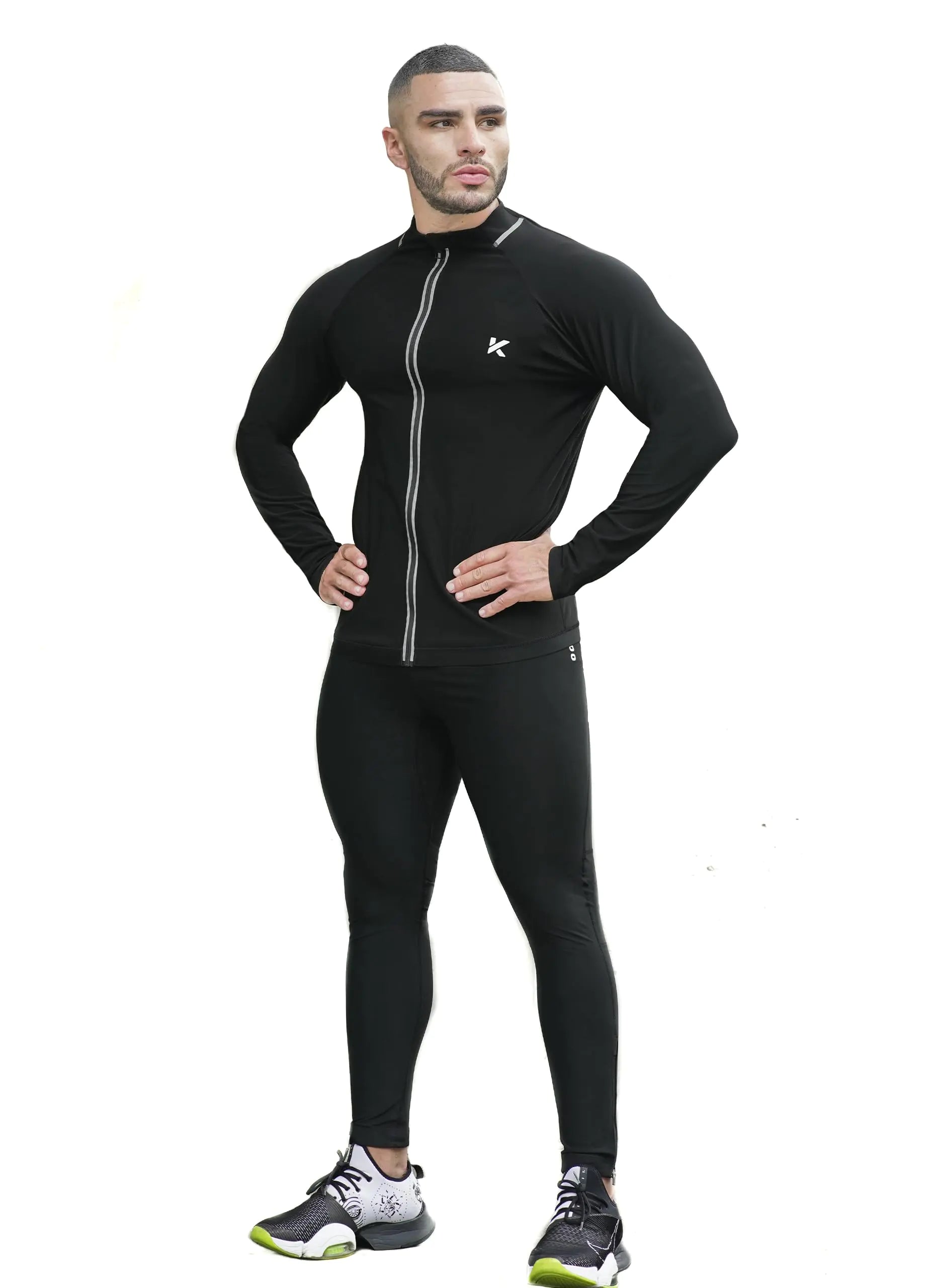 Kewlioo Mens Full Sauna Suit Shirt and Pants Combo - Heat Trapping Sweat Compression Vest & Pants Sweat More & Look Great Gym Workout Exercise Versatile Heat Shaper Shaper Jacket (Black 2XL)