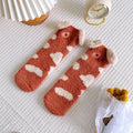Thick Coral Fleece Warm Mid-Tube Sleeping Socks for Women