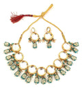 Exquisite gold plated Kundan necklace set featuring detailed ethnic craftsmanship