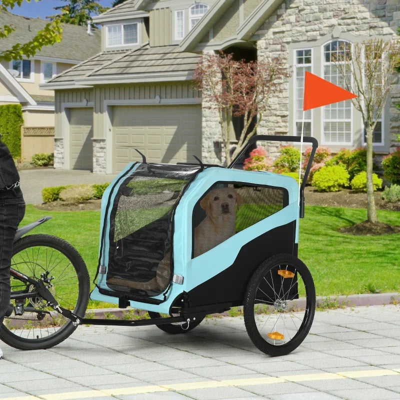 2-in-1 Dog Bike Trailer Pet Stroller Carrier for Large Dogs