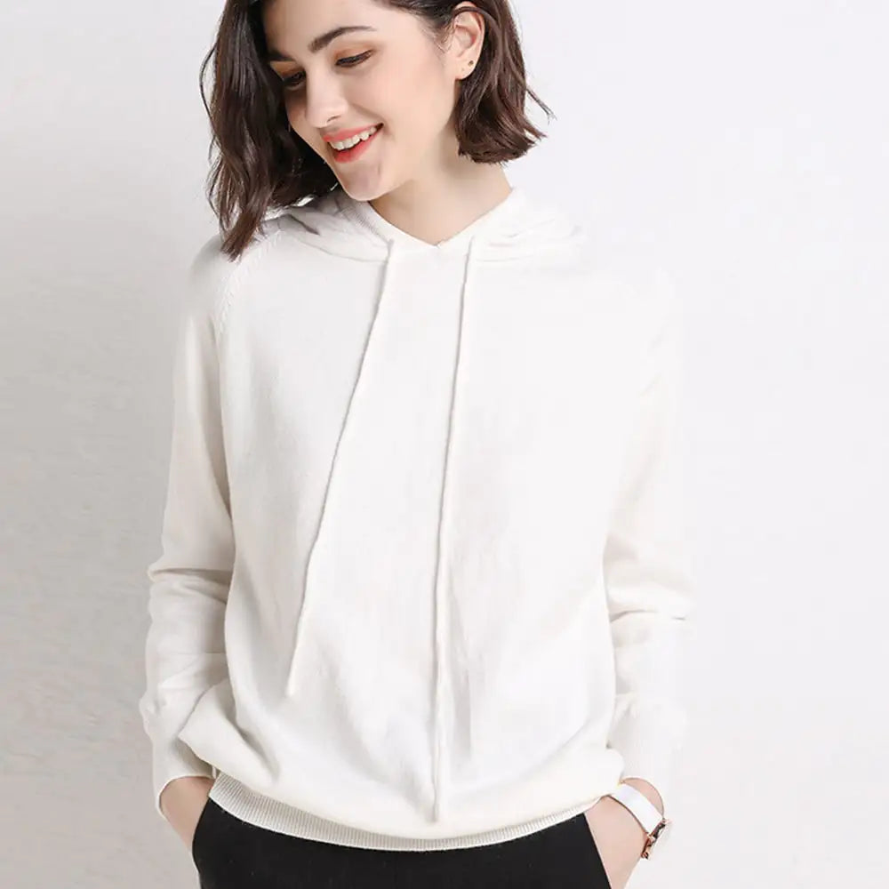 Women's Lightweight Pullover Hooded Knit Sweater - Image 38