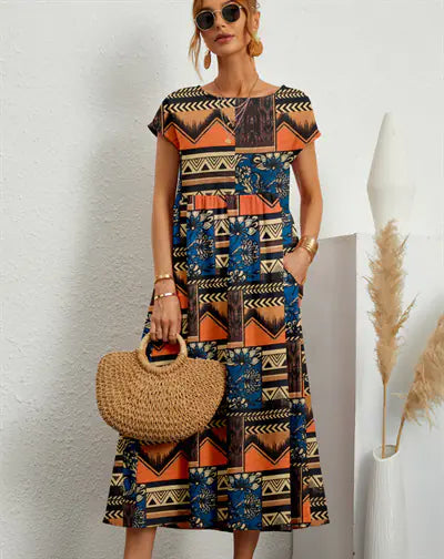 Women's Loose Cotton Linen Sleeveless Summer Dress