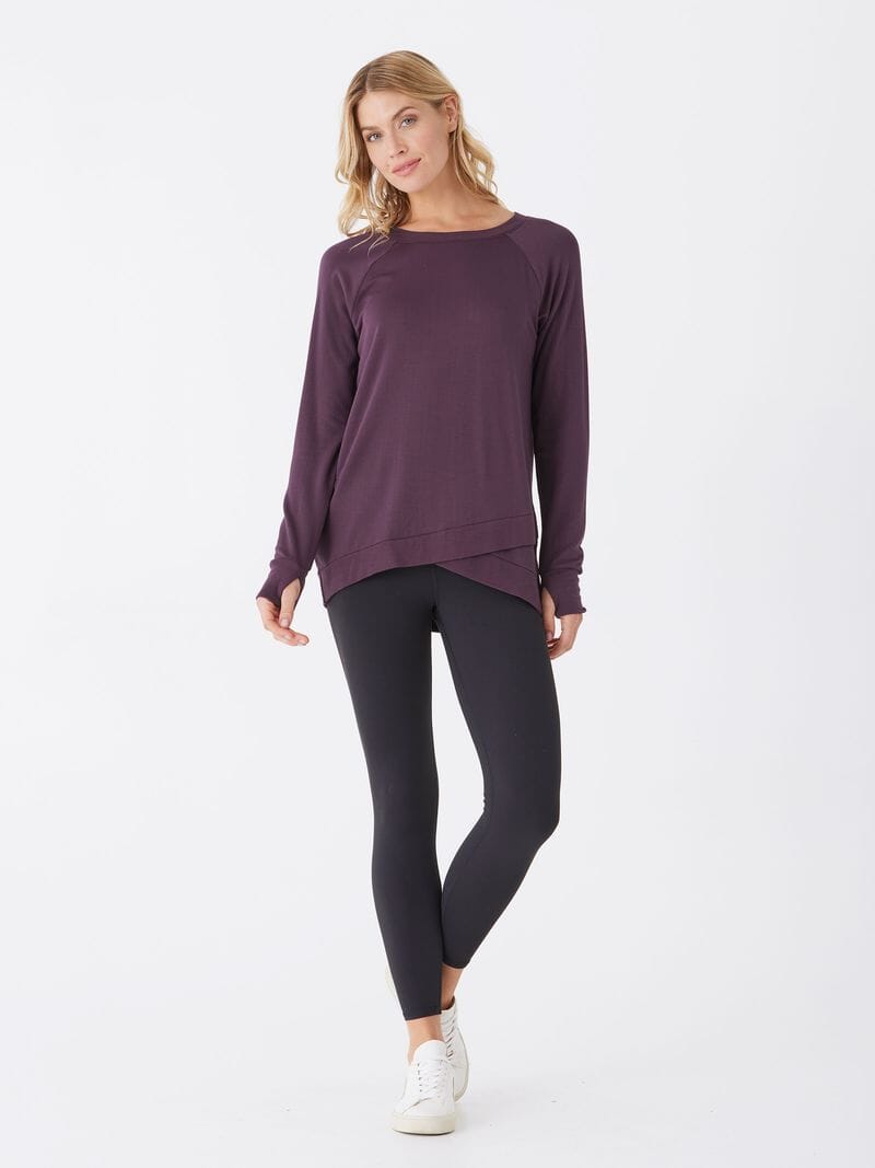 Feather Fleece Tulip Hem Tunic Sweatshirt - Soft Modal Pullover