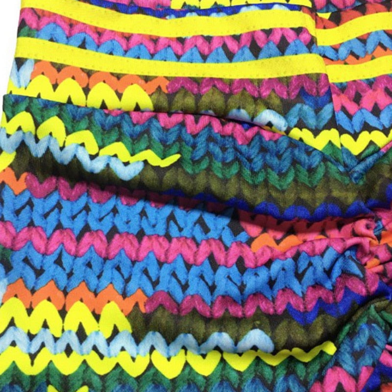 Multicolor Knit Print High-Waist Performance Yoga Leggings - Image 7