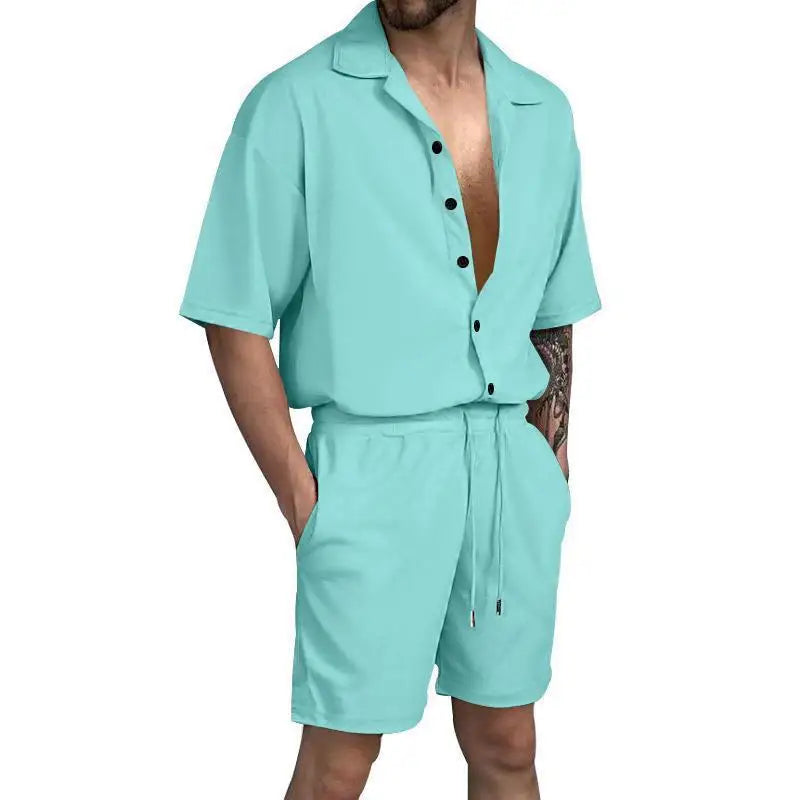 Cardigan casual beach shorts set