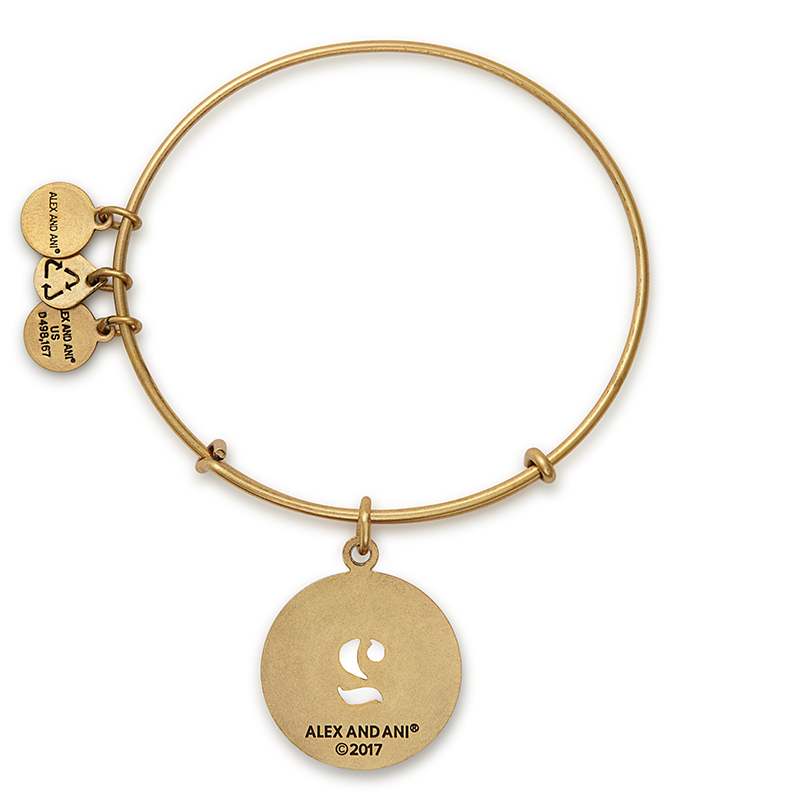 Number 2 Charm Bangle Bracelet in Silver and Gold Tone